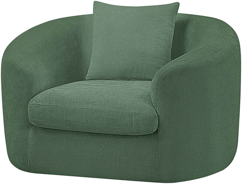 Penelope Chenille Fabric Upholstered Accent Chair in Green - 44073Green-C