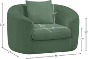 Penelope Chenille Fabric Upholstered Accent Chair in Green - 44073Green-C