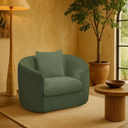 Penelope Chenille Fabric Upholstered Accent Chair in Green - 44073Green-C