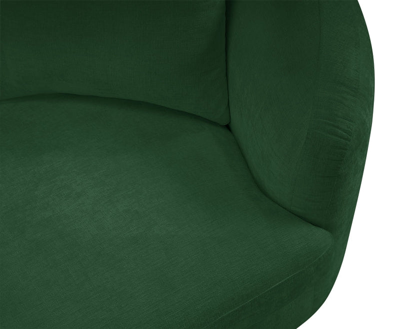 Penelope Chenille Fabric Upholstered Accent Chair in Green - 44073Green-C