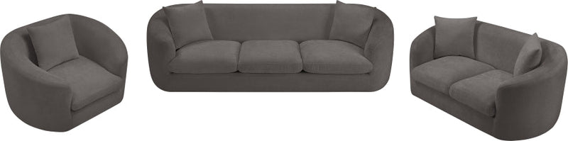 Penelope Chenille Fabric Upholstered Accent Chair in Grey - 44073Grey-C