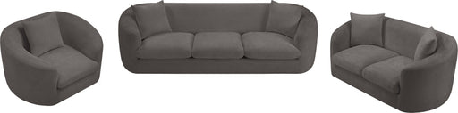 Penelope Chenille Fabric Upholstered Accent Chair in Grey - 44073Grey-C