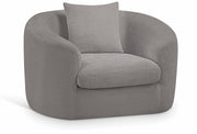 Penelope Chenille Fabric Upholstered Accent Chair in Grey - 44073Grey-C