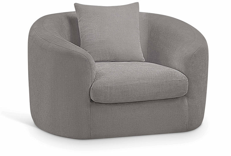 Penelope Chenille Fabric Upholstered Accent Chair in Grey - 44073Grey-C