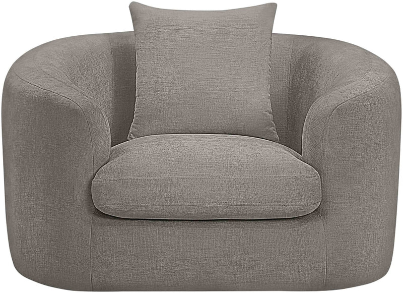 Penelope Chenille Fabric Upholstered Accent Chair in Grey - 44073Grey-C