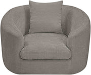 Penelope Chenille Fabric Upholstered Accent Chair in Grey - 44073Grey-C