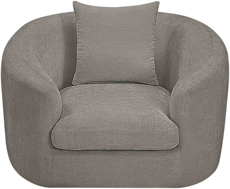 Penelope Chenille Fabric Upholstered Accent Chair in Grey - 44073Grey-C