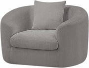 Penelope Chenille Fabric Upholstered Accent Chair in Grey - 44073Grey-C