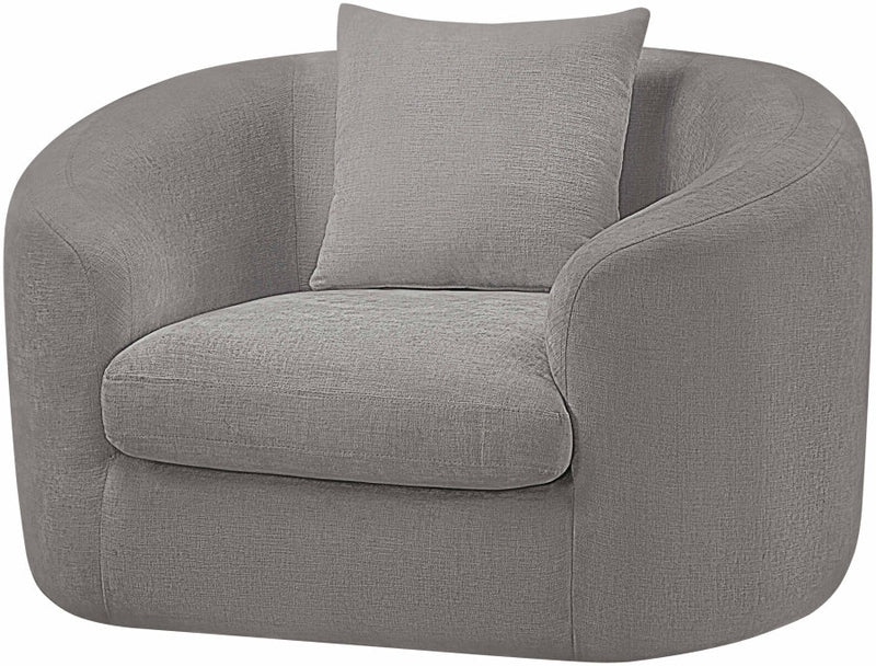 Penelope Chenille Fabric Upholstered Accent Chair in Grey - 44073Grey-C