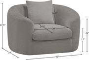 Penelope Chenille Fabric Upholstered Accent Chair in Grey - 44073Grey-C
