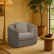 Penelope Chenille Fabric Upholstered Accent Chair in Grey - 44073Grey-C