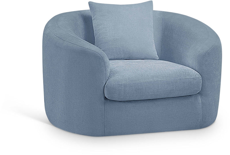 Penelope Chenille Fabric Upholstered Accent Chair in Light Blue - 44073LtBlu-C