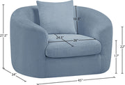 Penelope Chenille Fabric Upholstered Accent Chair in Light Blue - 44073LtBlu-C