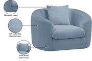 Penelope Chenille Fabric Upholstered Accent Chair in Light Blue - 44073LtBlu-C
