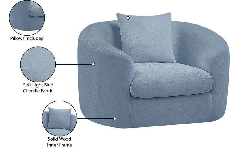 Penelope Chenille Fabric Upholstered Accent Chair in Light Blue - 44073LtBlu-C
