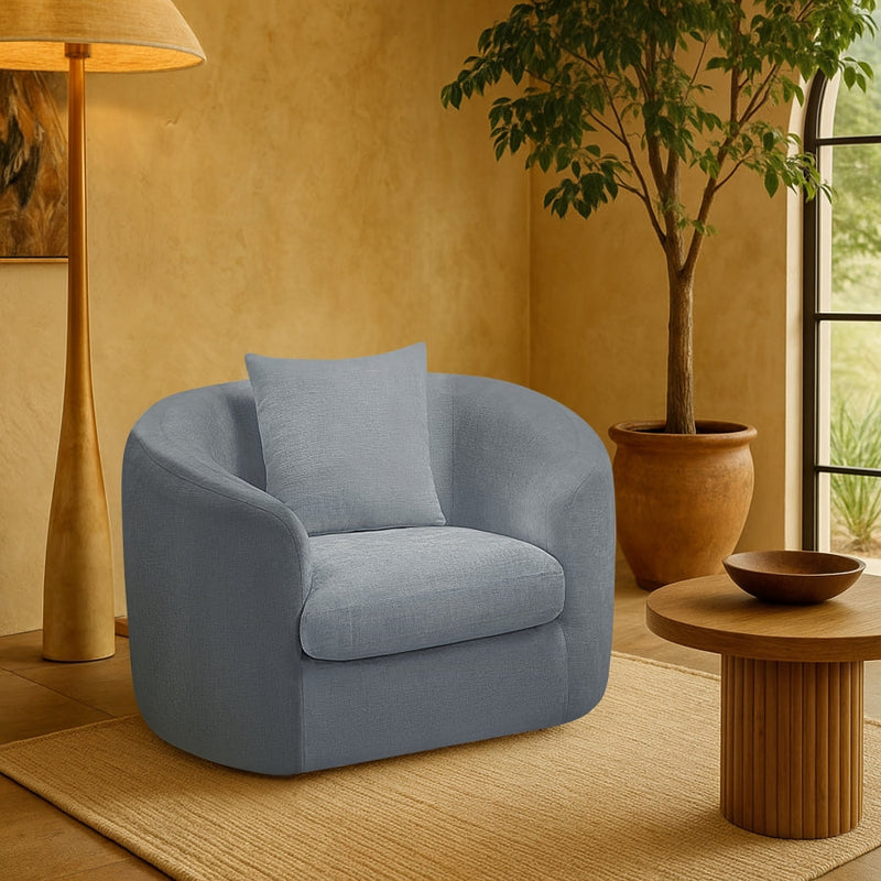Penelope Chenille Fabric Upholstered Accent Chair in Light Blue - 44073LtBlu-C