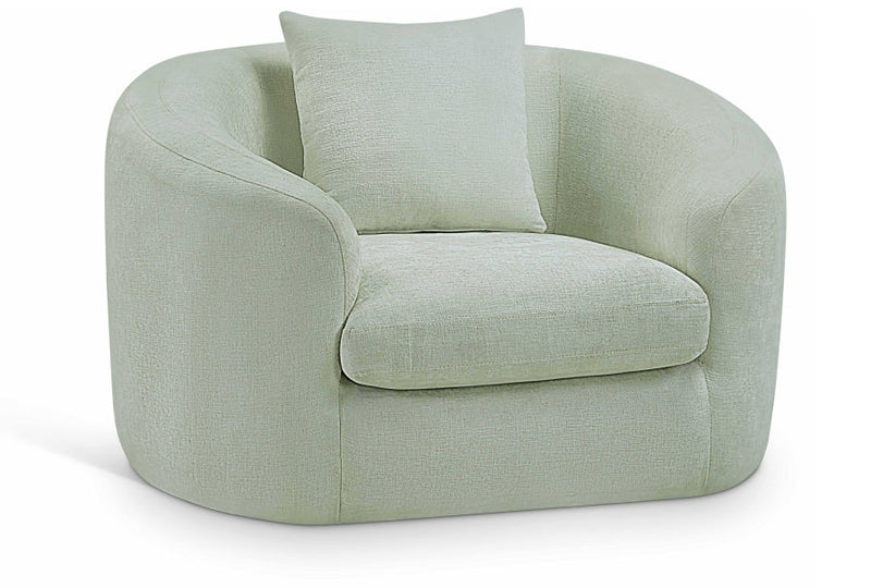 Penelope Chenille Fabric Upholstered Accent Chair in Mint - 44073Mint-C