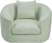 Penelope Chenille Fabric Upholstered Accent Chair in Mint - 44073Mint-C