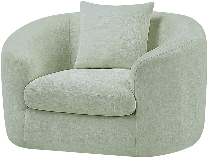 Penelope Chenille Fabric Upholstered Accent Chair in Mint - 44073Mint-C