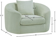 Penelope Chenille Fabric Upholstered Accent Chair in Mint - 44073Mint-C
