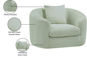 Penelope Chenille Fabric Upholstered Accent Chair in Mint - 44073Mint-C