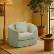 Penelope Chenille Fabric Upholstered Accent Chair in Mint - 44073Mint-C