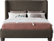 Penny Boucle Fabric Queen Bed Brown - Gate FurnitureQueen Bed