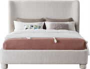 Penny Boucle Fabric Queen Bed Cream - Gate FurnitureQueen Bed