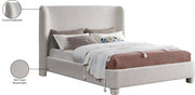 Penny Boucle Fabric Queen Bed Cream - Gate FurnitureQueen Bed