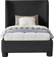 Penny Boucle Fabric Twin Bed Black - Gate FurnitureTwin Bed