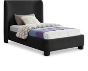 Penny Boucle Fabric Twin Bed Black - Gate FurnitureTwin Bed