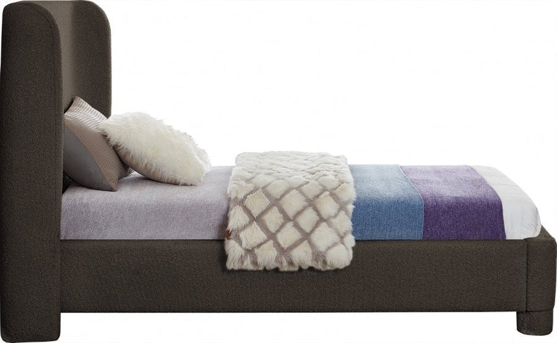 Penny Boucle Fabric Twin Bed Brown - Gate FurnitureTwin Bed