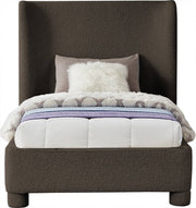 Penny Boucle Fabric Twin Bed Brown - Gate FurnitureTwin Bed
