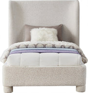 Penny Boucle Fabric Twin Bed Cream - Gate FurnitureTwin Bed