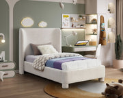 Penny Boucle Fabric Twin Bed Cream - Gate FurnitureTwin Bed