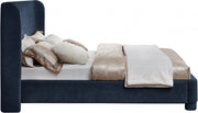 Penny Chenille Fabric King Bed Blue - Gate FurnitureKing Bed
