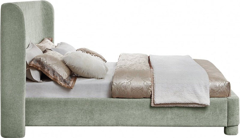 Penny Chenille Fabric King Bed Green - Gate FurnitureKing Bed