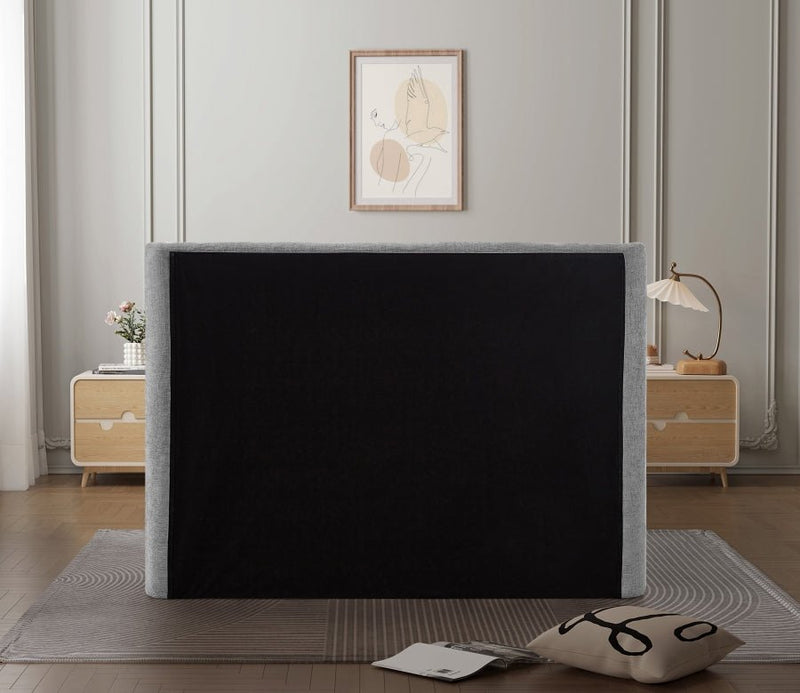 Penny Chenille Fabric King Bed Grey - Gate FurnitureKing Bed
