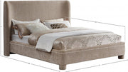 Penny Chenille Fabric Queen Bed Beige - Gate FurnitureQueen Bed