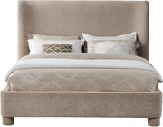 Penny Chenille Fabric Queen Bed Beige - Gate FurnitureQueen Bed
