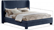 Penny Chenille Fabric Queen Bed Blue - Gate FurnitureQueen Bed