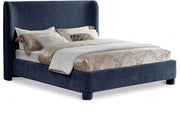 Penny Chenille Fabric Queen Bed Blue - Gate FurnitureQueen Bed