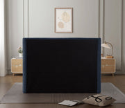 Penny Chenille Fabric Queen Bed Blue - Gate FurnitureQueen Bed