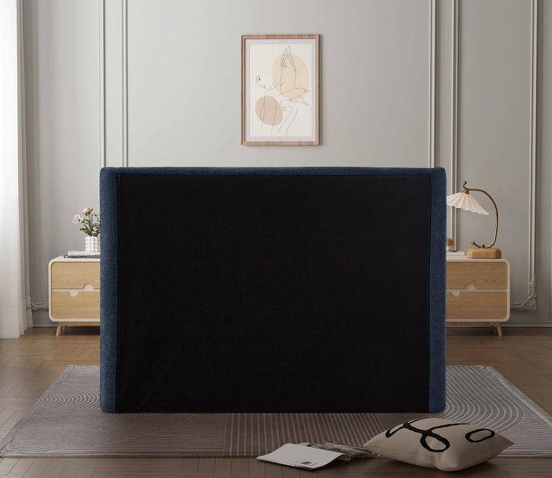 Penny Chenille Fabric Queen Bed Blue - Gate FurnitureQueen Bed