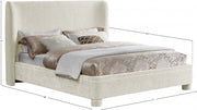 Penny Chenille Fabric Queen Bed Cream - Gate FurnitureQueen Bed