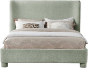 Penny Chenille Fabric Queen Bed Green - Gate FurnitureQueen Bed