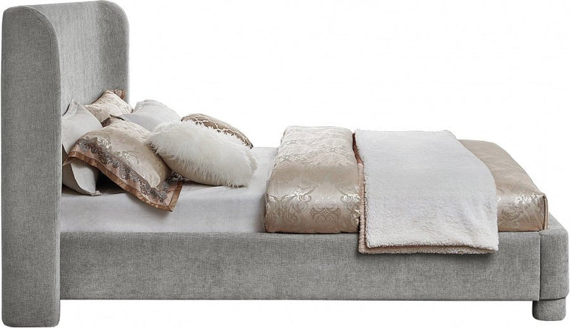 Penny Chenille Fabric Queen Bed Grey - Gate FurnitureQueen Bed