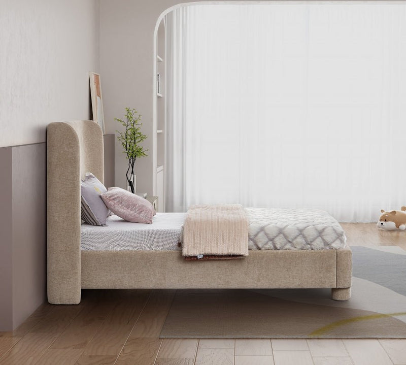 Penny Chenille Fabric Twin Bed Beige - Gate FurnitureTwin Bed