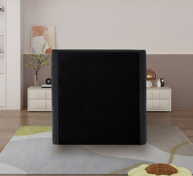 Penny Chenille Fabric Twin Bed Black - Gate FurnitureTwin Bed