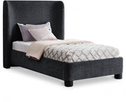 Penny Chenille Fabric Twin Bed Black - Gate FurnitureTwin Bed